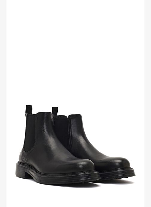 Erkek Siyah Deri Casual Chelsea Bot 25WFD611018 - Görsel 5
