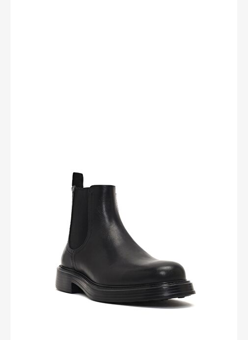 Erkek Siyah Deri Casual Chelsea Bot 25WFD611018 - Görsel 8
