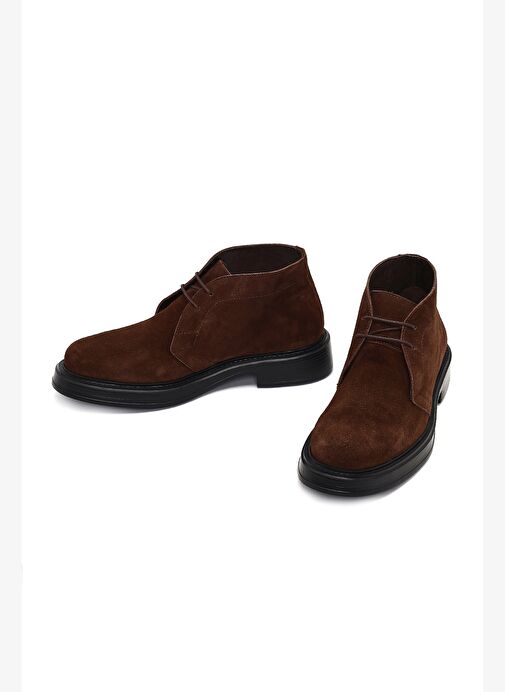Erkek Kahverengi Bağcıklı Süet Deri Bot 25WFD611110 - Görsel 4