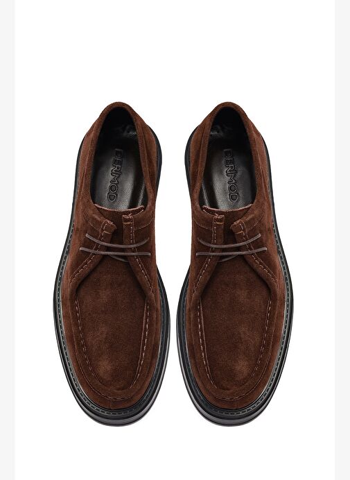 Erkek Kahverengi Bağcıklı Süet Deri Casual Ayakkabı 25WFD611810 - Görsel 8