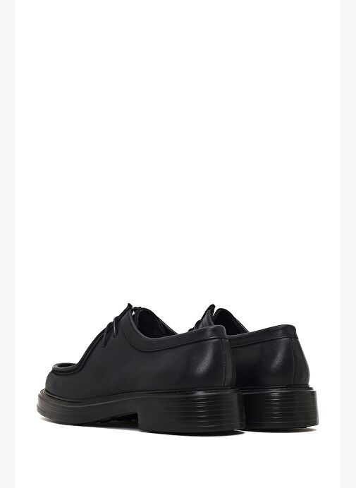 Erkek Siyah Bağcıklı Kalın Tabanlı Deri Casual Ayakkabı 25WFD611818 - Görsel 6