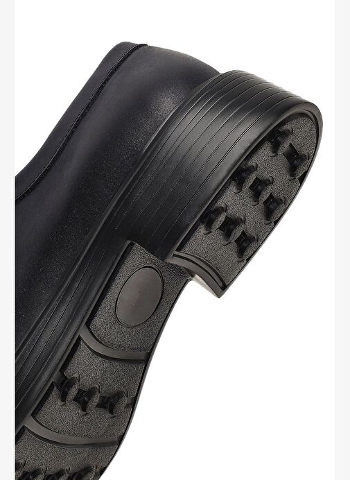 Erkek Siyah Bağcıklı Kalın Tabanlı Deri Casual Ayakkabı 25WFD611818 - Görsel 9