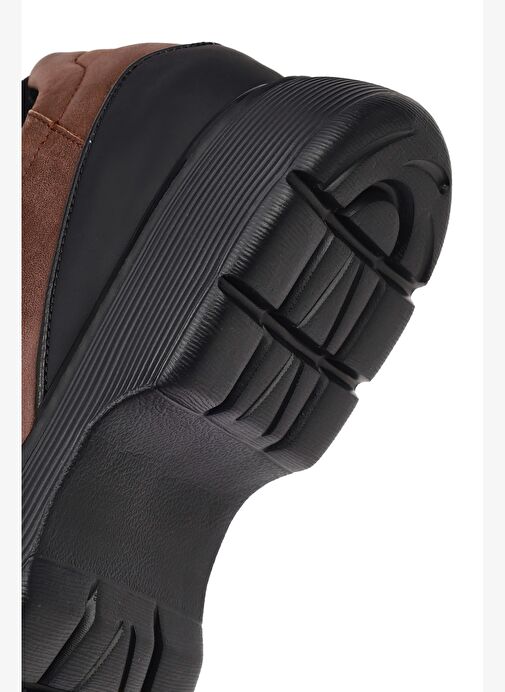 Erkek Kahverengi Bağcıklı Kalın Tabanlı Deri Casual Ayakkabı 25WFD612018 - Görsel 9