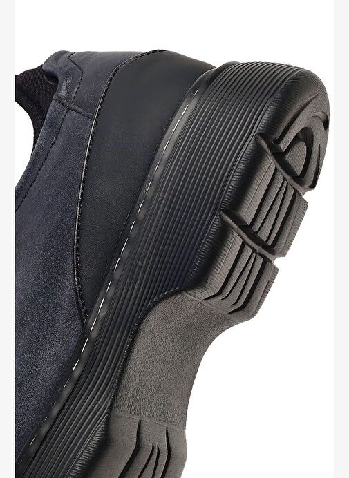 Erkek Siyah Bağcıklı Kalın Tabanlı Deri Casual Ayakkabı 25WFD612018 - Görsel 9