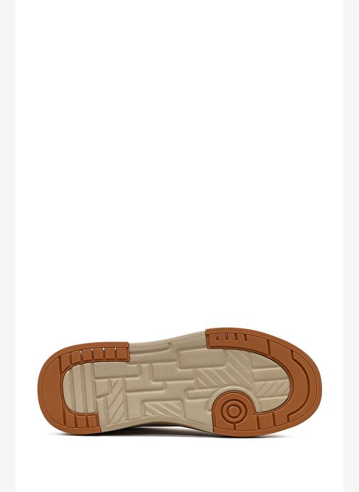 Erkek Beyaz Bağcıklı Kalın Tabanlı Deri Sneaker 25WFD6124FT - Görsel 5