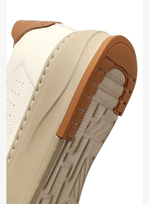 Erkek Beyaz Bağcıklı Kalın Tabanlı Deri Sneaker 25WFD6124FT - Görsel 9