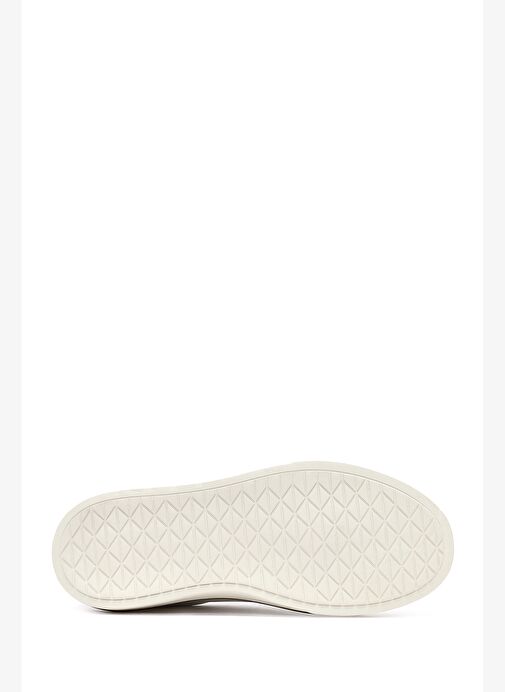 Erkek Beyaz Bağcıklı Kalın Tabanlı Deri Sneaker 25WFD612518 - Görsel 5