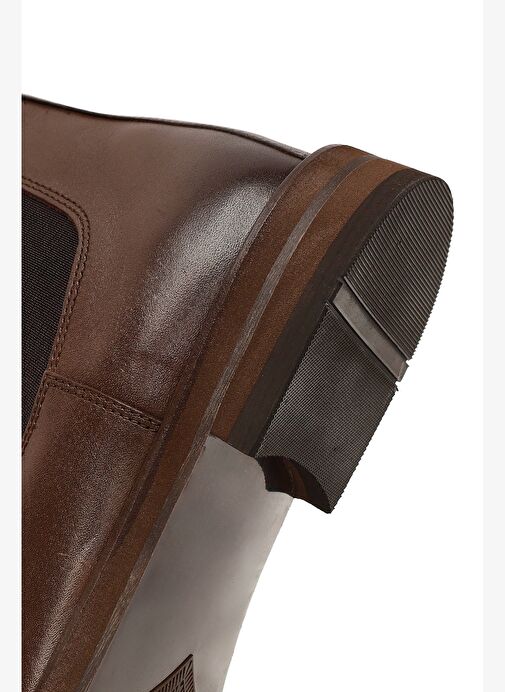 Erkek Kahverengi Deri Casual Chelsea Bot 25WFD620518 - Görsel 9