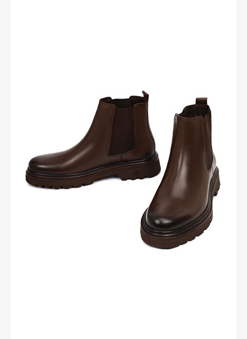 Erkek Kahverengi Deri Chelsea Bot 25WFD620618 - Görsel 4