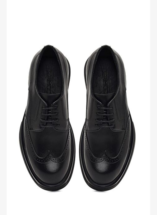 Erkek Siyah Bağcıklı Kalın Tabanlı Deri Casual Ayakkabı 25WFD621218 - Görsel 8