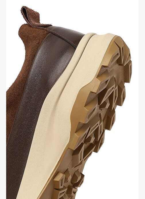 Erkek Kahverengi Kalın Tabanlı Deri Casual Sneaker 25WFD630514 - Görsel 9