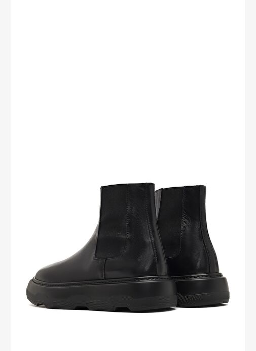 Erkek Siyah Kalın Tabanlı Deri Chelsea Bot 25WFD631818 - Görsel 7