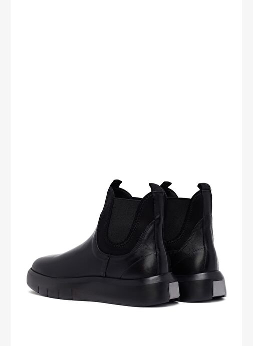 Erkek Siyah Kalın Tabanlı Deri Chelsea Bot 25WFD631918 - Görsel 7