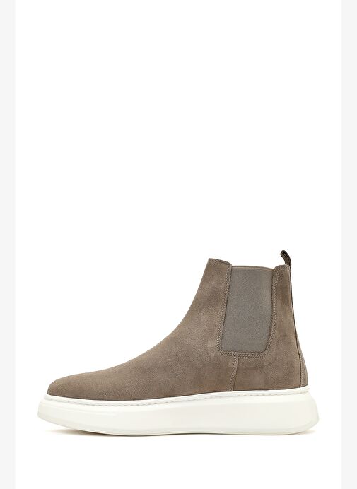 Erkek Bej Kalın Tabanlı Süet Deri Chelsea Bot 25WFD632110 - Görsel 3