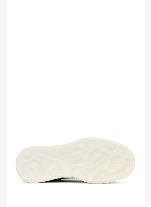 Erkek Lacivert Bağcıklı Kalın Tabanlı Deri Sneaker 25WFD632318 - Görsel 5