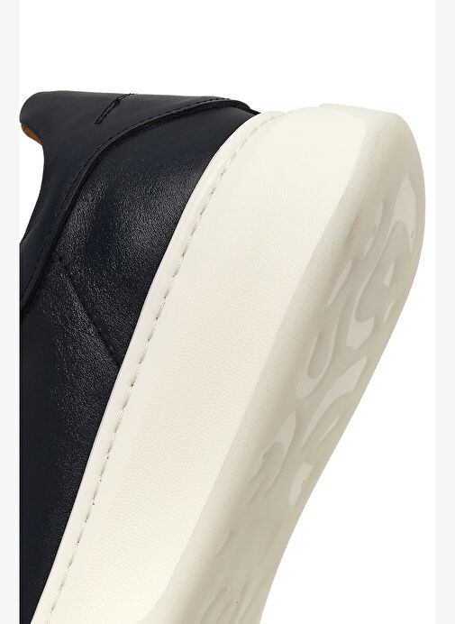 Erkek Lacivert Bağcıklı Kalın Tabanlı Deri Sneaker 25WFD632318 - Görsel 9
