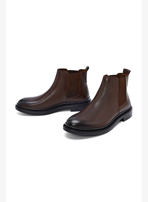 Erkek Kahverengi Deri Chelsea Bot 25WFD640018 - Görsel 4