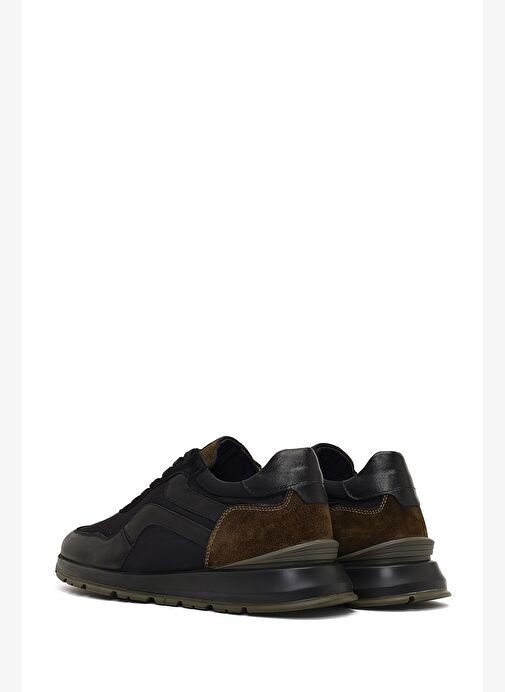 Erkek Yeşil Bağcıklı Deri Sneaker 25WFD641214 - Görsel 6