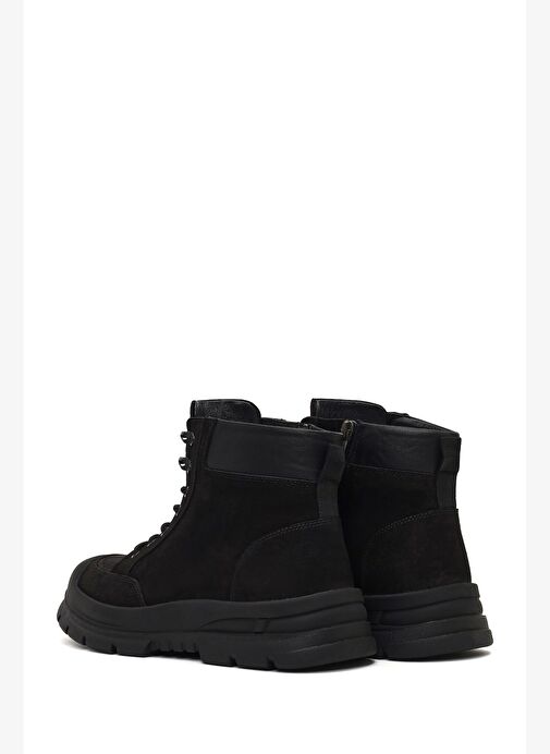 Erkek Siyah Bağcıklı Fermuarlı Nubuk Deri Casual Bot 25WFD6426V3 - Görsel 7