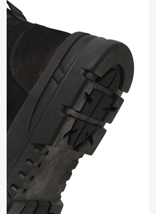 Erkek Siyah Bağcıklı Fermuarlı Nubuk Deri Casual Bot 25WFD6426V3 - Görsel 9