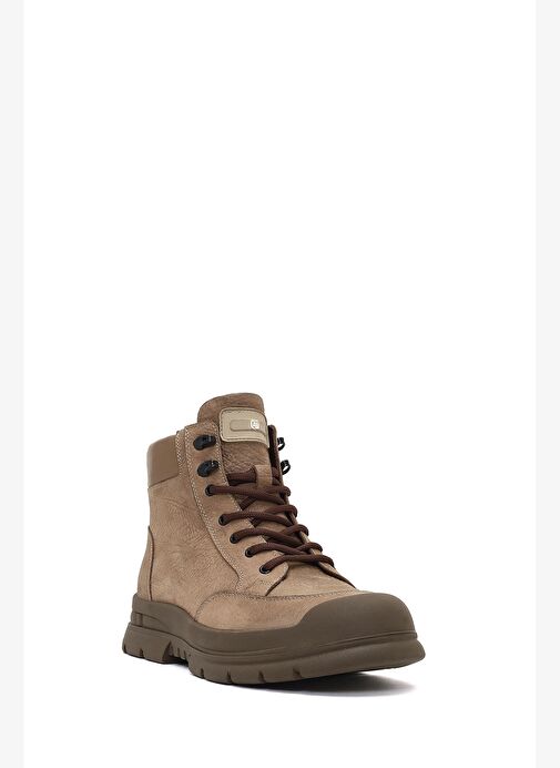 Erkek Vizon Bağcıklı Fermuarlı Nubuk Deri Casual Bot 25WFD6426V3 - Görsel 8