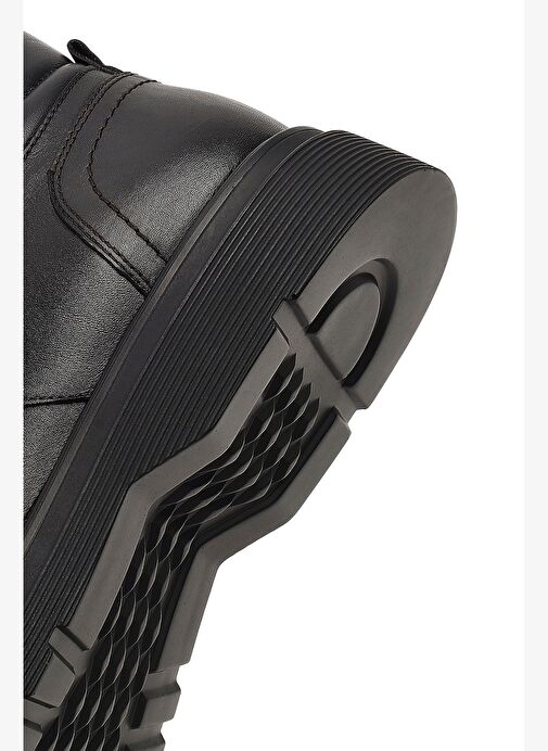 Erkek Siyah Fermuarlı Deri Casual Bot 25WFD642818 - Görsel 9