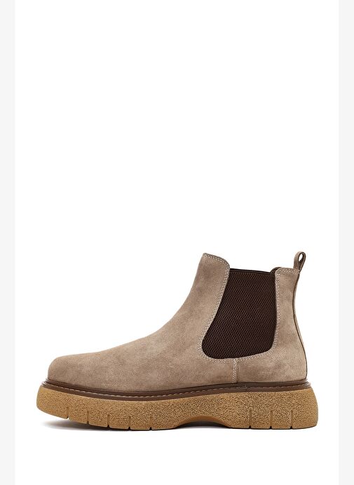 Erkek Vizon Kalın Tabanlı Süet Deri Chelsea Bot 25WFD650210 - Görsel 3
