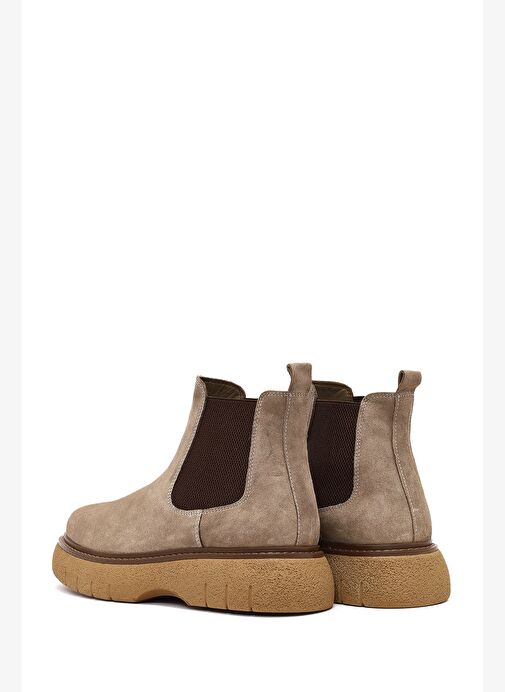 Erkek Vizon Kalın Tabanlı Süet Deri Chelsea Bot 25WFD650210 - Görsel 7