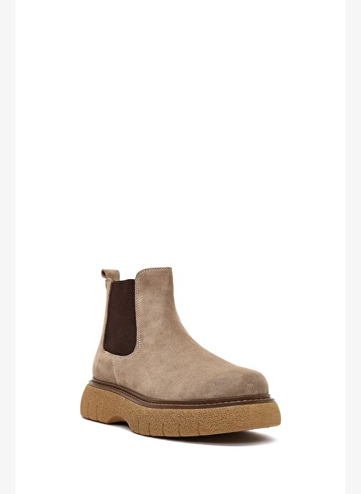 Erkek Vizon Kalın Tabanlı Süet Deri Chelsea Bot 25WFD650210 - Görsel 8