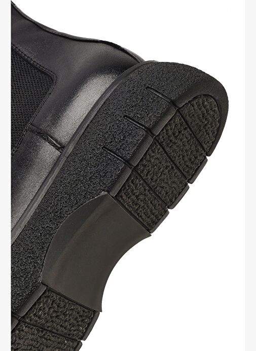 Erkek Siyah Kalın Tabanlı Deri Chelsea Bot 25WFD650218 - Görsel 9