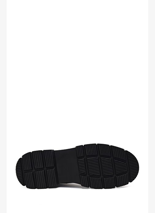 Erkek Siyah Fermuarlı Kalın Tabanlı Deri Bot 25WFD650318 - Görsel 6