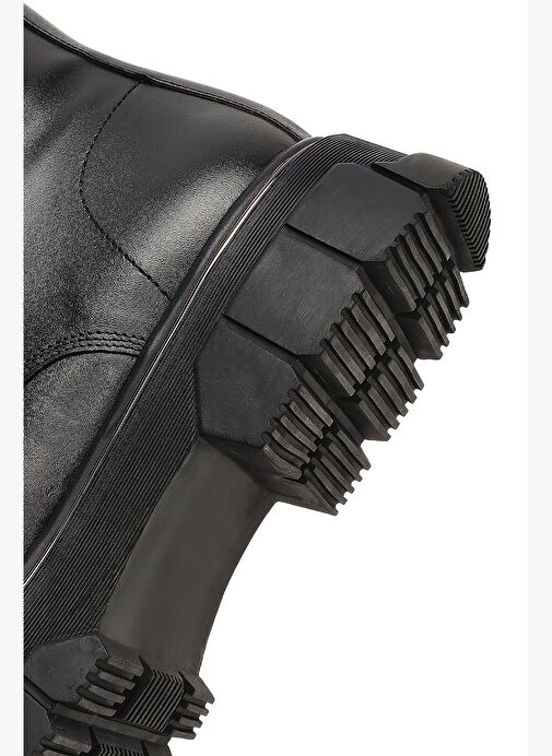 Erkek Siyah Fermuarlı Kalın Tabanlı Deri Bot 25WFD650318 - Görsel 9