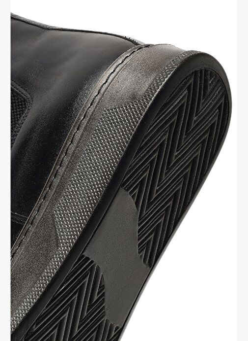 Erkek Siyah Kalın Tabanlı Deri Chelsea Bot 25WFD655118 - Görsel 9