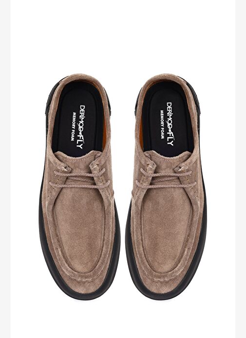 Derimod Derimod Erkek Vizon Bağcıklı Süet Deri Casual Ayakkabı 25WFD655210 Boyner'de! Vizon - 5. görsel