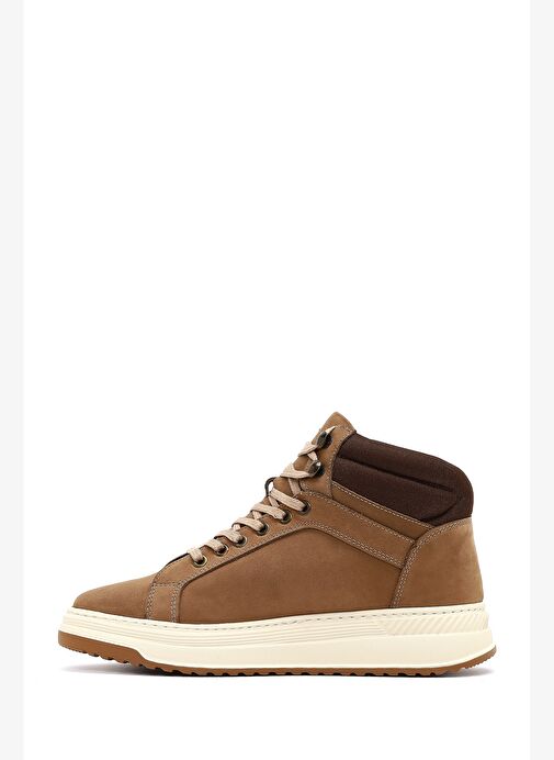 Erkek Bej Bağcıklı Kalın Tabanlı Nubuk Deri Spor Bot 25WFD6602V3 - Görsel 3