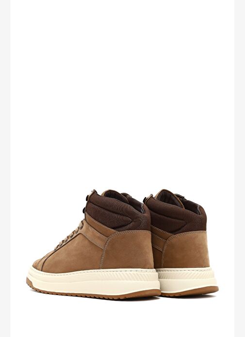 Erkek Bej Bağcıklı Kalın Tabanlı Nubuk Deri Spor Bot 25WFD6602V3 - Görsel 7