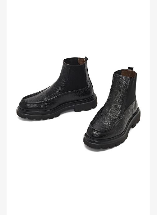 Erkek Siyah Deri Chelsea Bot 25WFD6709FT - Görsel 4