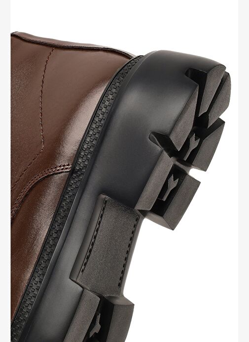 Erkek Kahverengi Bağcıklı Kalın Tabanlı Deri Casual Bot 25WFD675722 - Görsel 9