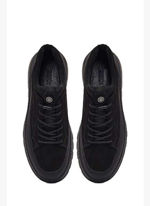 Erkek Siyah Bağcıklı Nubuk Deri Casual Ayakkabı 25WFD6767V3 - Görsel 8