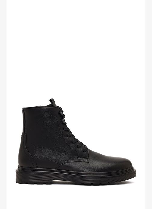 Erkek Siyah Fermuarlı Deri Casual Bot 25WFD678118 - Görsel 2