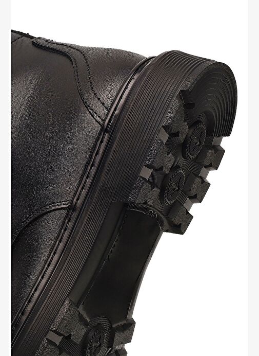 Erkek Siyah Fermuarlı Deri Casual Bot 25WFD678118 - Görsel 9