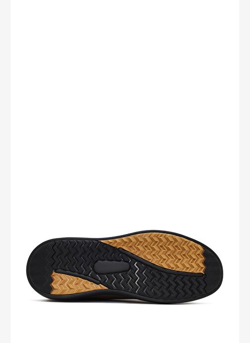 Erkek Vizon Bağcıklı Kalın Tabanlı Nubuk Deri Sneaker 25WFD6851V3 - Görsel 5