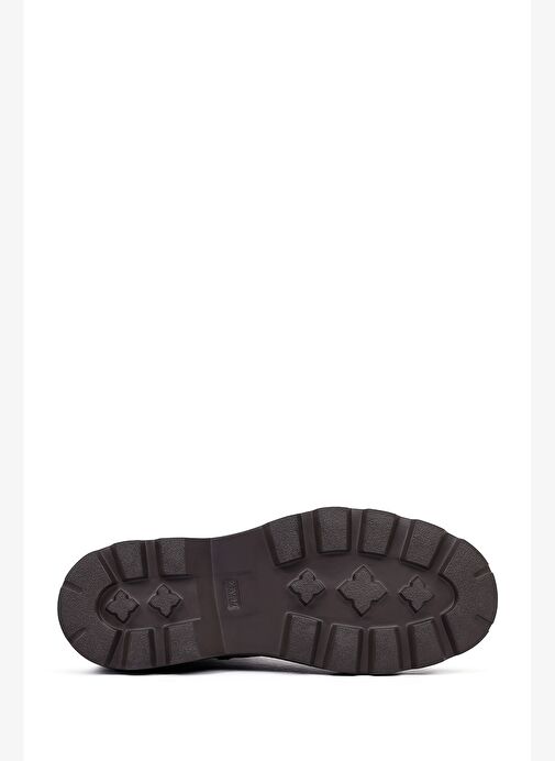 Erkek Kahverengi Fermuarlı Kalın Tabanlı Deri Bot 25WFD6857FT - Görsel 6