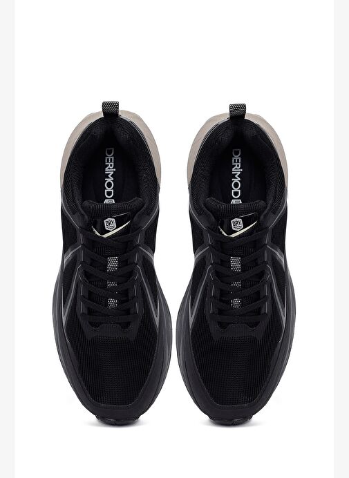 Derimod Dry Erkek Siyah Bağcıklı Kalın Tabanlı Kumaş Sneaker 25WFD690214 - Görsel 8