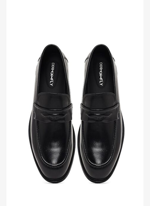 Erkek Siyah Deri Loafer 25WFD6916FT - Görsel 8