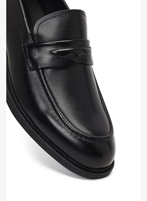 Erkek Siyah Deri Loafer 25WFD6916FT - Görsel 9