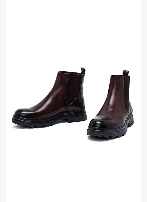 Erkek Kahverengi Deri Chelsea Bot 25WFD692818 - Görsel 4
