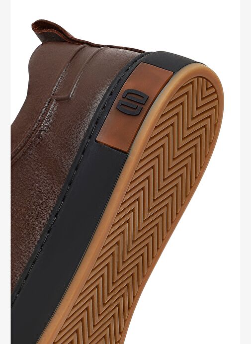 Erkek Kahverengi Bağcıklı Deri Sneaker 25WFD693418 - Görsel 9