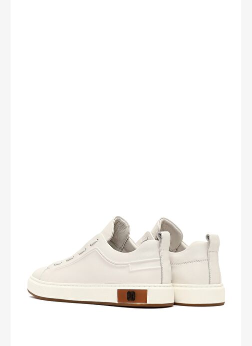 Erkek Beyaz Bağcıklı Deri Sneaker 25WFD693418 - Görsel 6