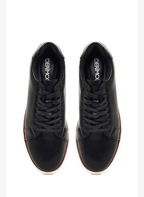 Erkek Siyah Bağcıklı Kalın Tabanlı Sneaker 25WFD6947PV - Görsel 8